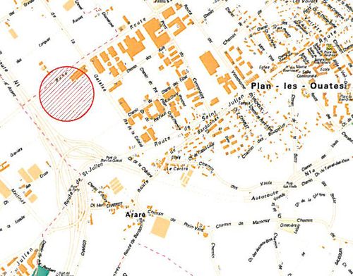 plan de situation du parking de la route de Base