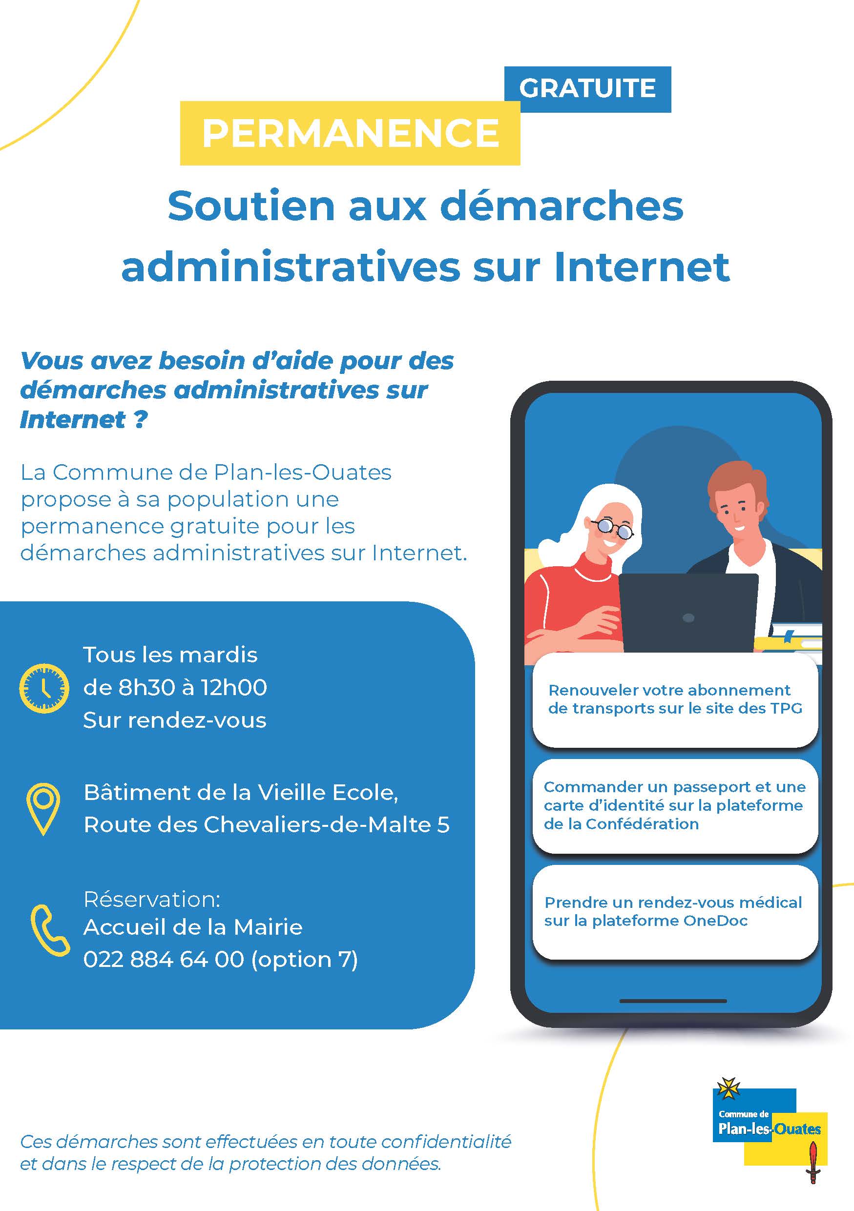 Flyer permanence démarches administratives sur Internet