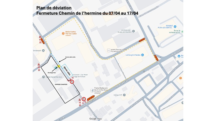 plan déviation travaux hermine